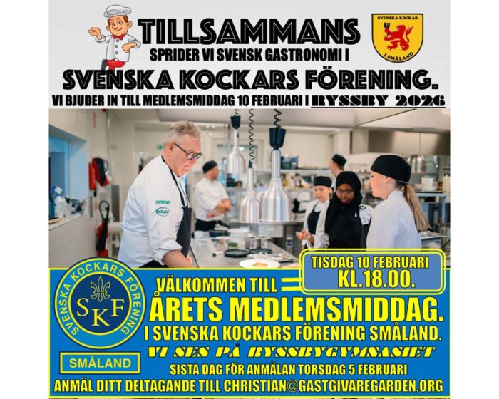 AFFISCH MEDLEMSMIDDSAG TISDAG 10 FEBRUARI RYSSBY kopiera
